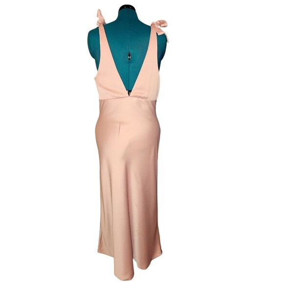 Sachin + Babi Pink Satin Shoulder Adjustable Tie Straps Formal Dress Size 14 - Picture 7 of 7
